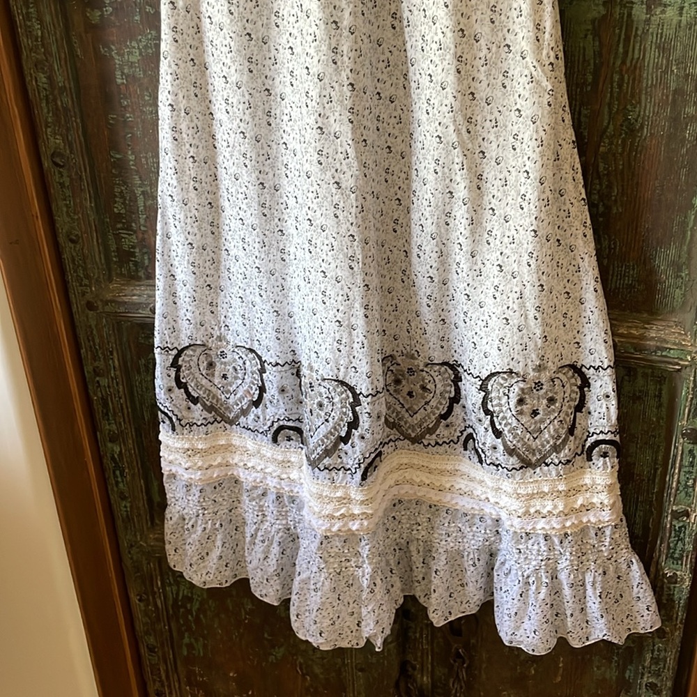 Johnny Was White Eyelet Maxi Dress with Black Embroidery - Picture 3 of 7